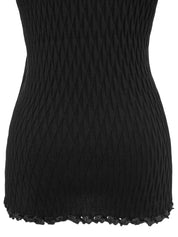 ウールガンチーニプレートハーフスリーブトップス　ブラック