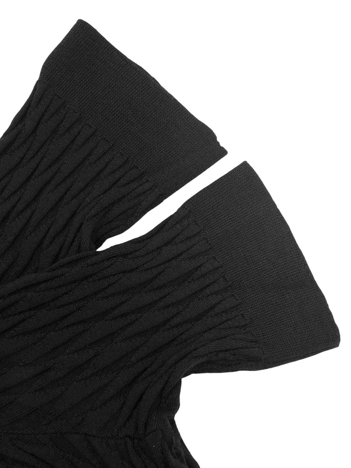 ウールガンチーニプレート半袖トップス ブラック