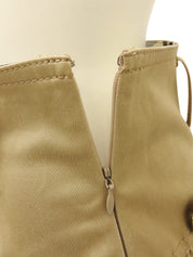 ロゴ刺繍ベルトフレアスカート ベージュ