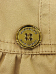 Logo Embroidered Belted Flared Skirt in Beige