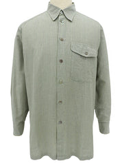 Green cotton striped long-sleeved shirt