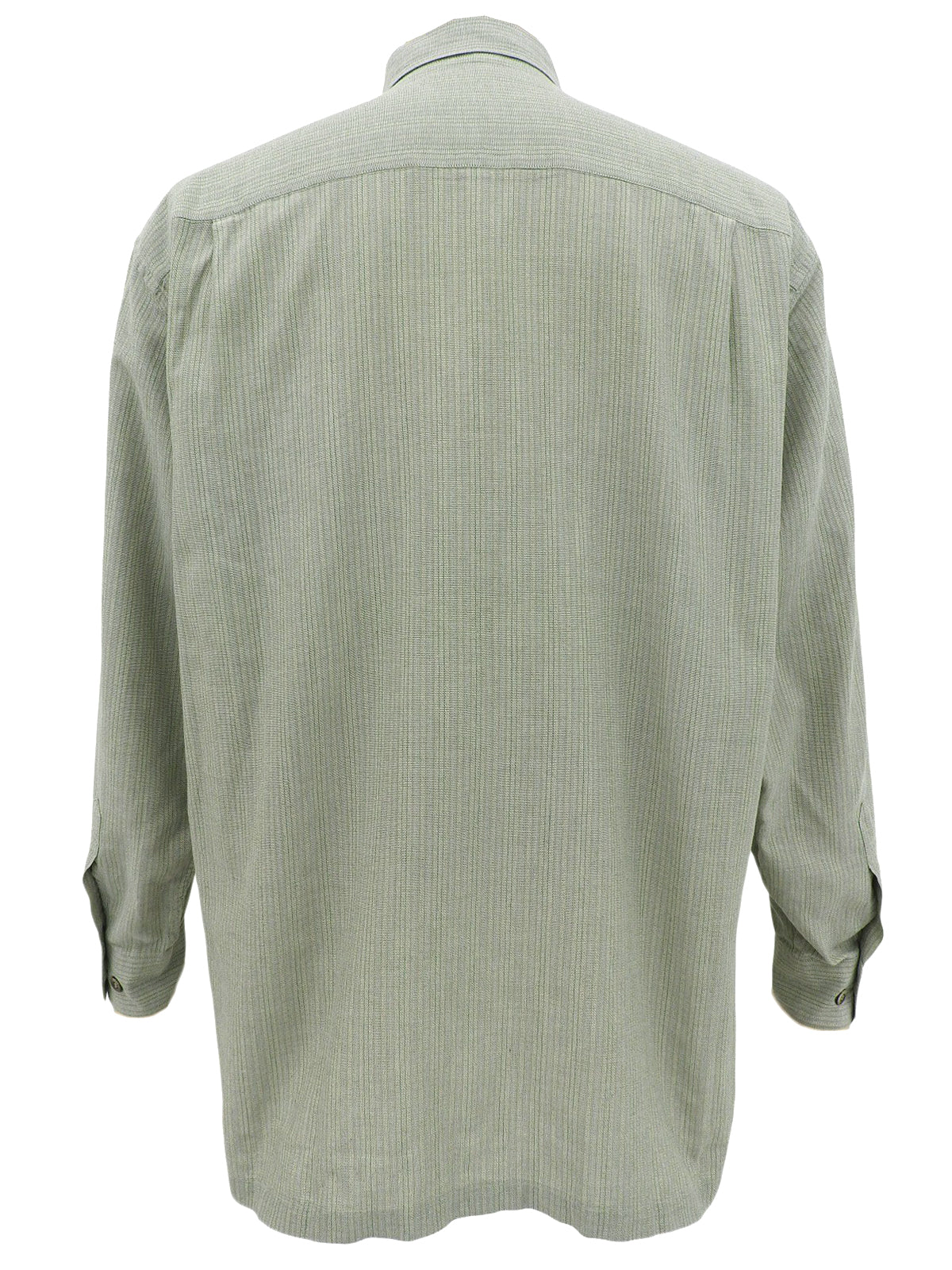 Green cotton striped long-sleeved shirt