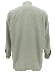 Green cotton striped long-sleeved shirt