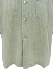 Green cotton striped long-sleeved shirt
