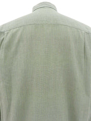 Green cotton striped long-sleeved shirt