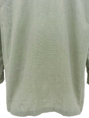 Green cotton striped long-sleeved shirt
