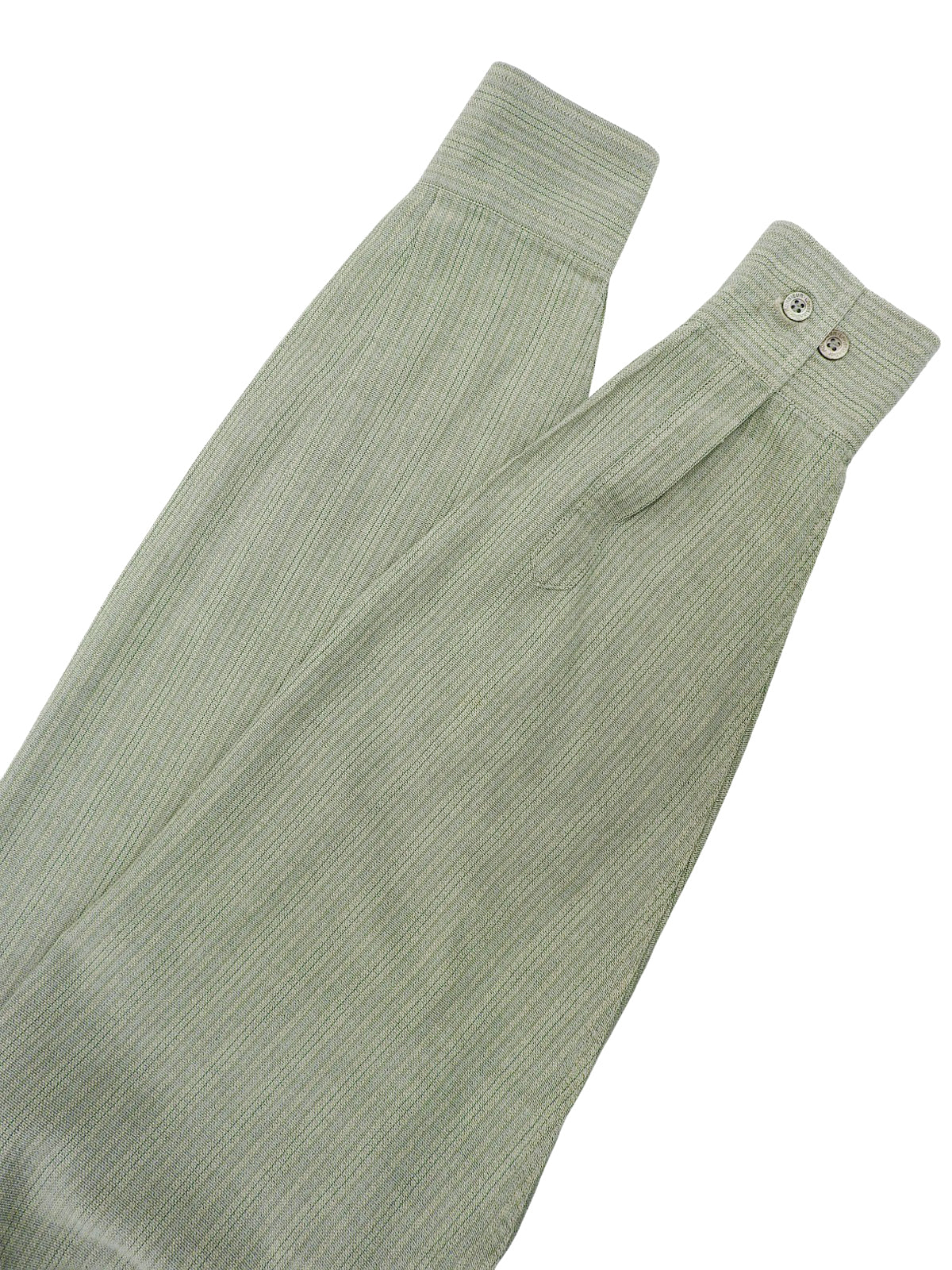 Green cotton striped long-sleeved shirt