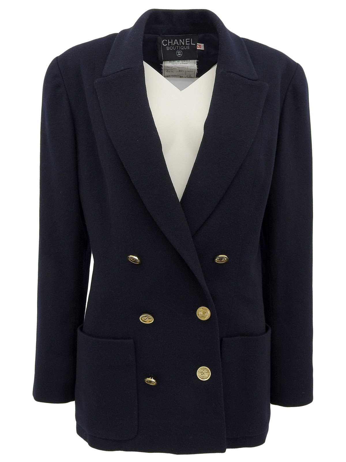 CCマークボタンダブルブレストジャケット ネイビー