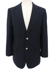 Navy wool logo button jacket