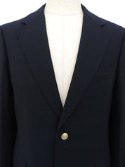 Navy wool logo button jacket