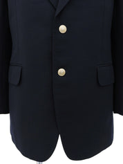 Navy wool logo button jacket
