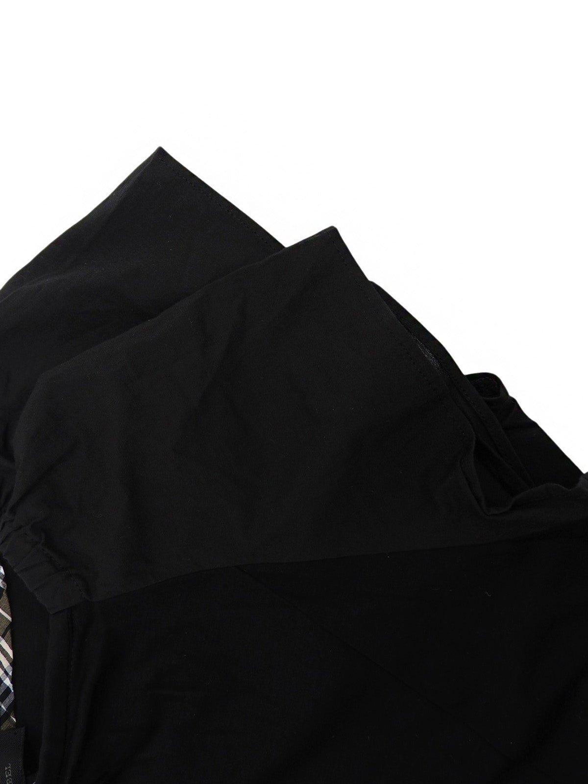 Logo Plate Frill Half Sleeve Top in Black