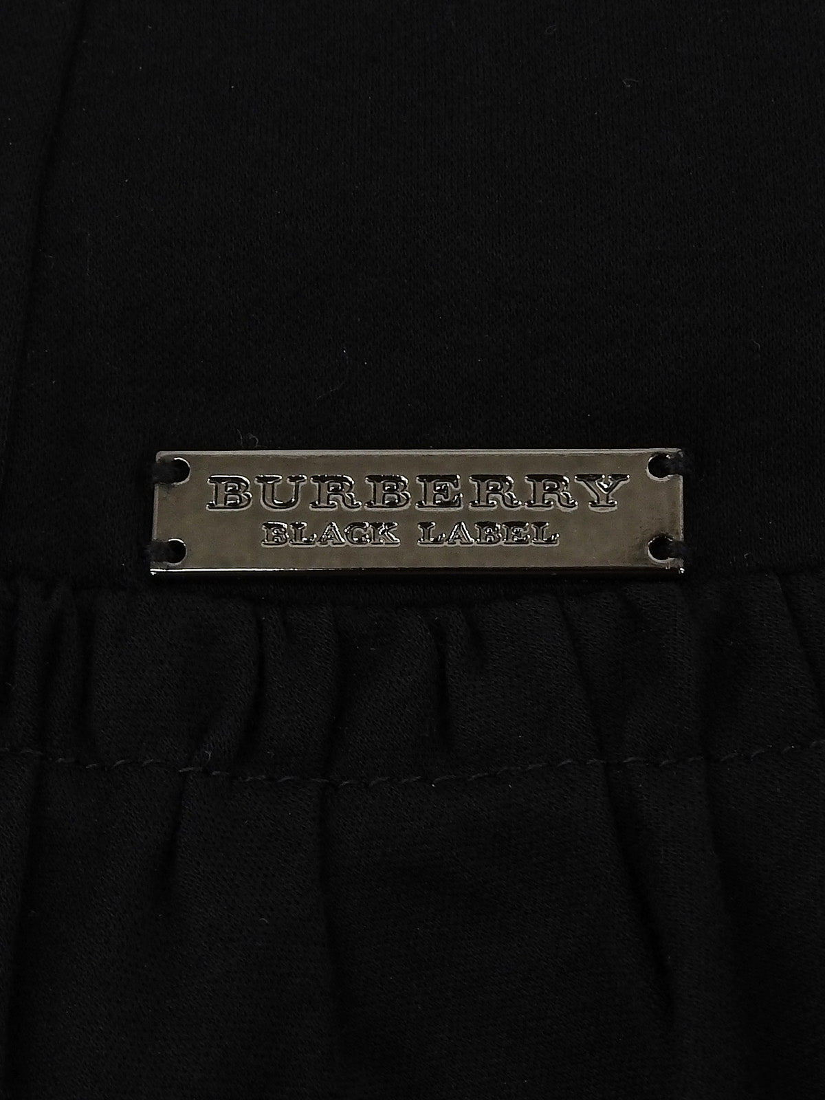 Logo Plate Frill Half Sleeve Top in Black