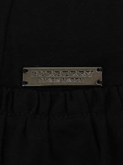 Logo Plate Frill Half Sleeve Top in Black