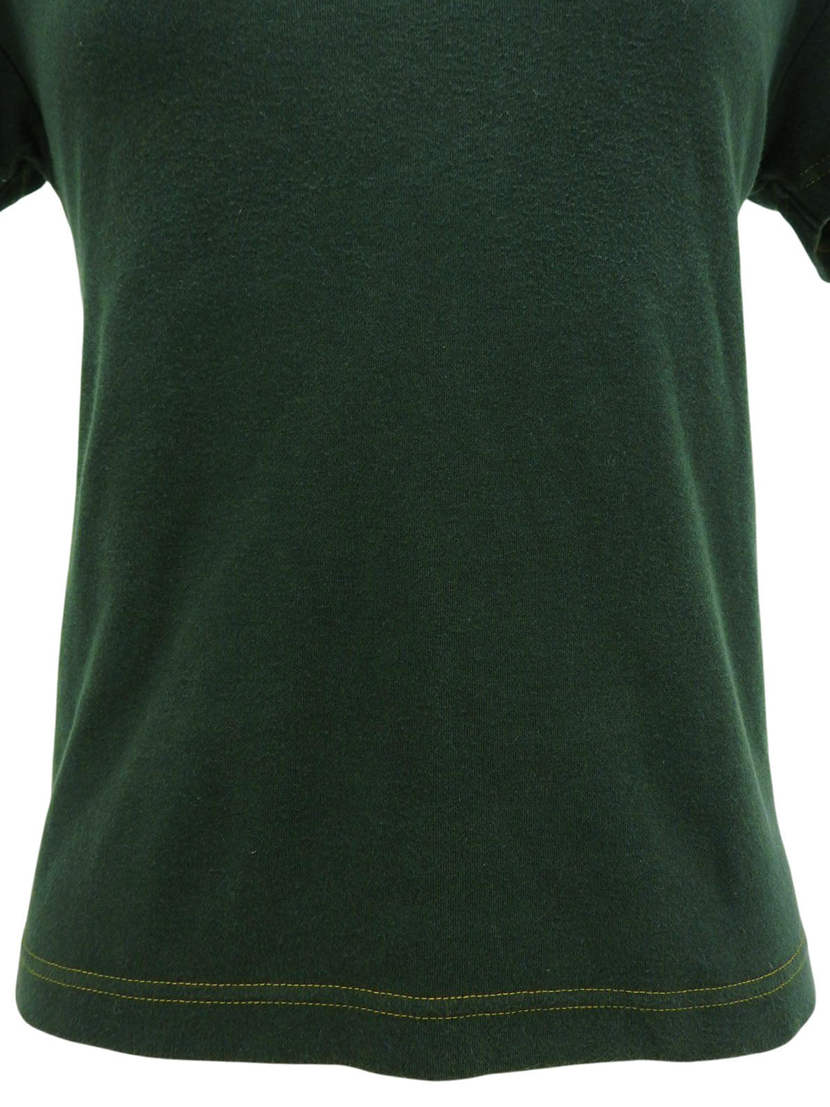 Nova Check Pattern Logo Half Sleeve Top in Green/Beige