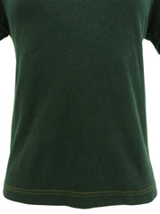 Nova Check Pattern Logo Half Sleeve Top in Green/Beige