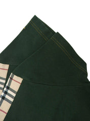 Nova Check Pattern Logo Half Sleeve Top in Green/Beige