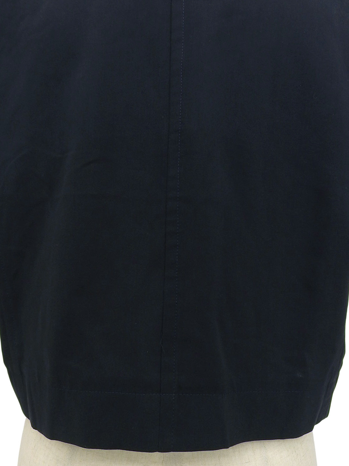 海军蓝贝壳纽扣短袖无领外套