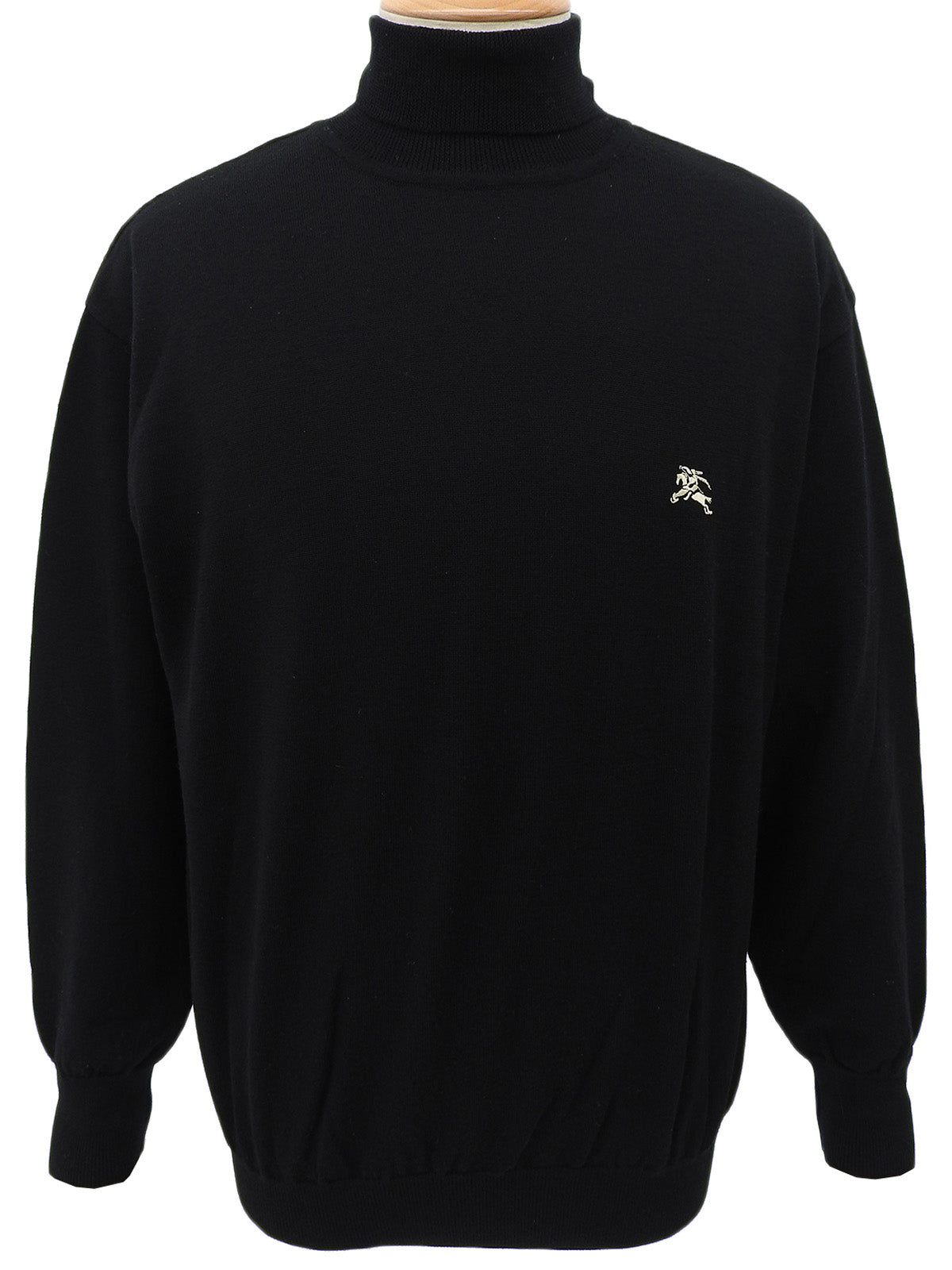 Logo Embroidered Turtleneck Sweater in Black