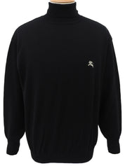 Logo Embroidered Turtleneck Sweater in Black
