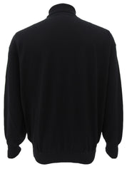 ロゴ刺繍タートルネックセーター ブラック