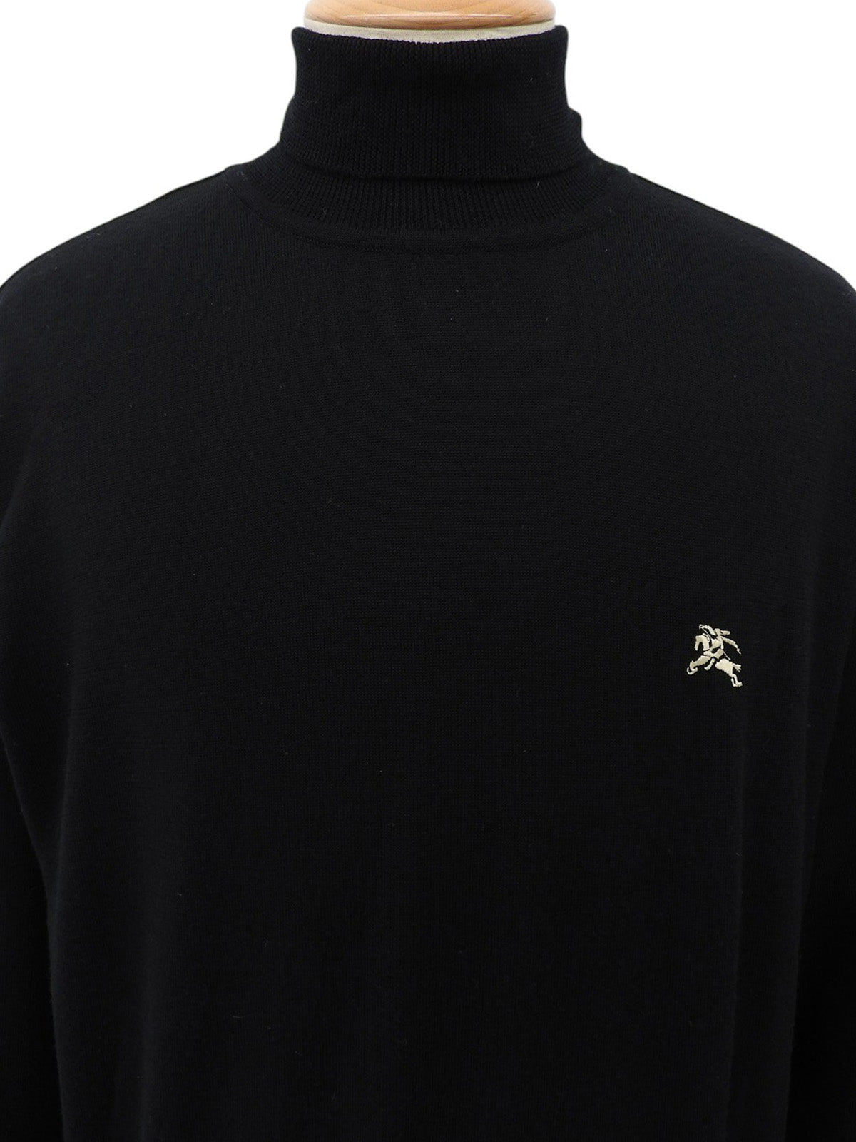 Logo Embroidered Turtleneck Sweater in Black