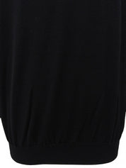 ロゴ刺繍タートルネックセーター ブラック