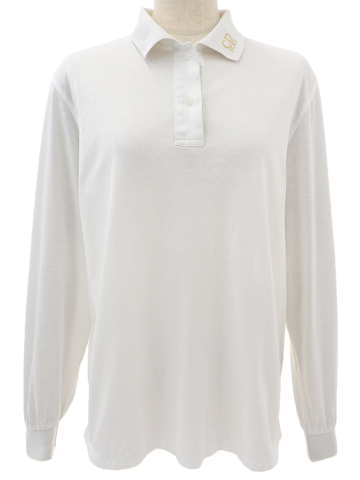コットンロゴ刺繍ポロシャツ　ホワイト