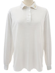 コットンロゴ刺繍ポロシャツ　ホワイト