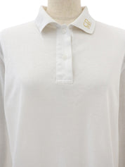 コットンロゴ刺繍ポロシャツ　ホワイト