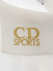 White cotton logo embroidered polo shirt
