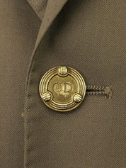 ウールロゴボタンジャケット グレージュ