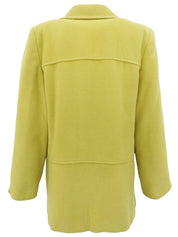 Wool Marble Button Coat #46 Lime Yellow