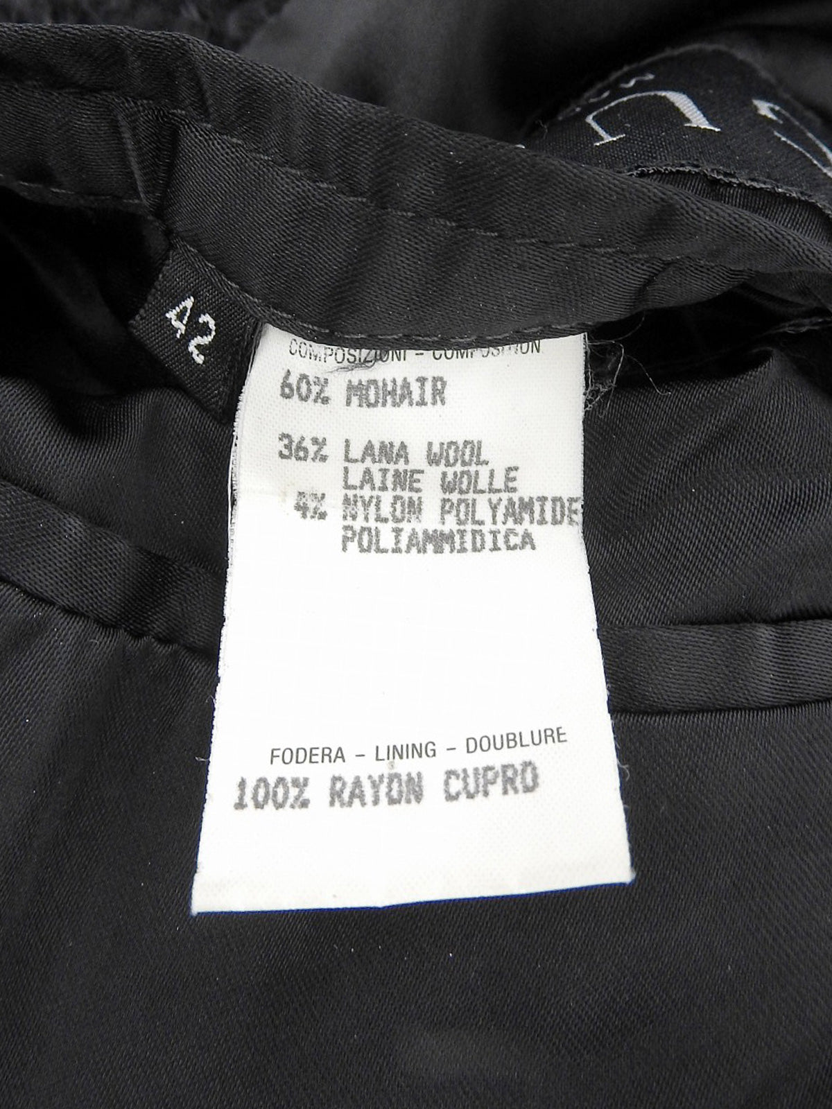 Logo Button Long Coat in Black