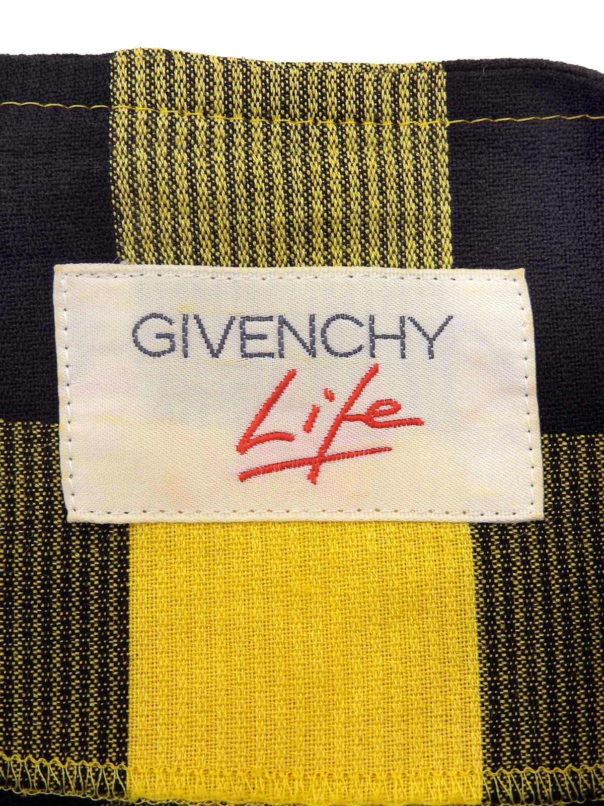 リネンブロックチェックパターンショートジャケット イエロー/ブラック