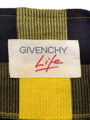 リネンブロックチェックパターンショートジャケット イエロー/ブラック