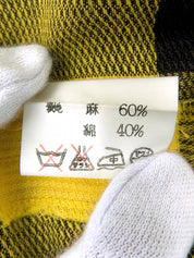 リネンブロックチェックパターンショートジャケット イエロー/ブラック