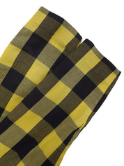 リネンブロックチェックパターンショートジャケット イエロー/ブラック