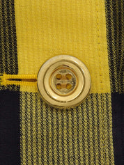 リネンブロックチェックパターンショートジャケット イエロー/ブラック