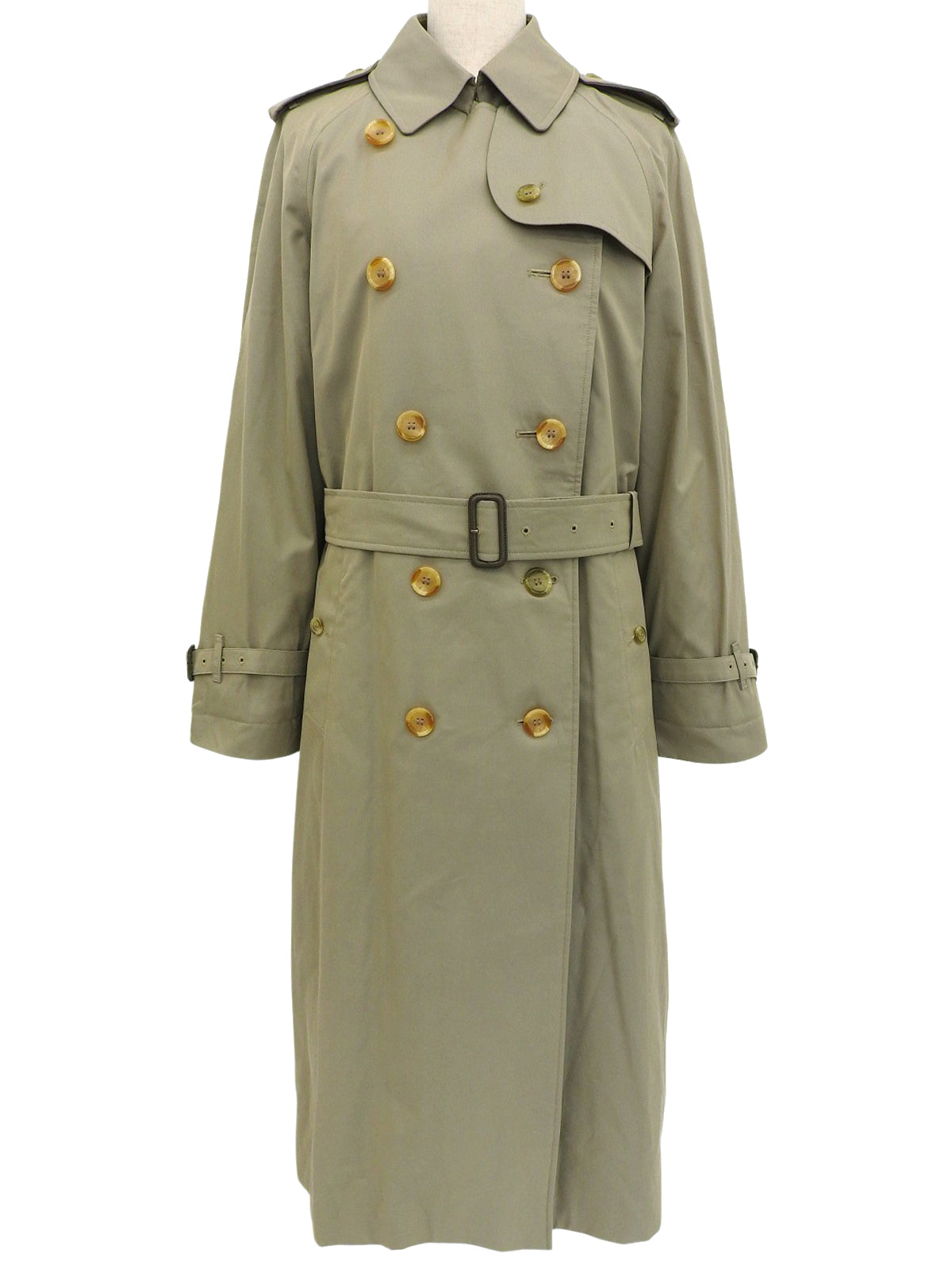 ノバチェックライニングトレンチコー カーキ