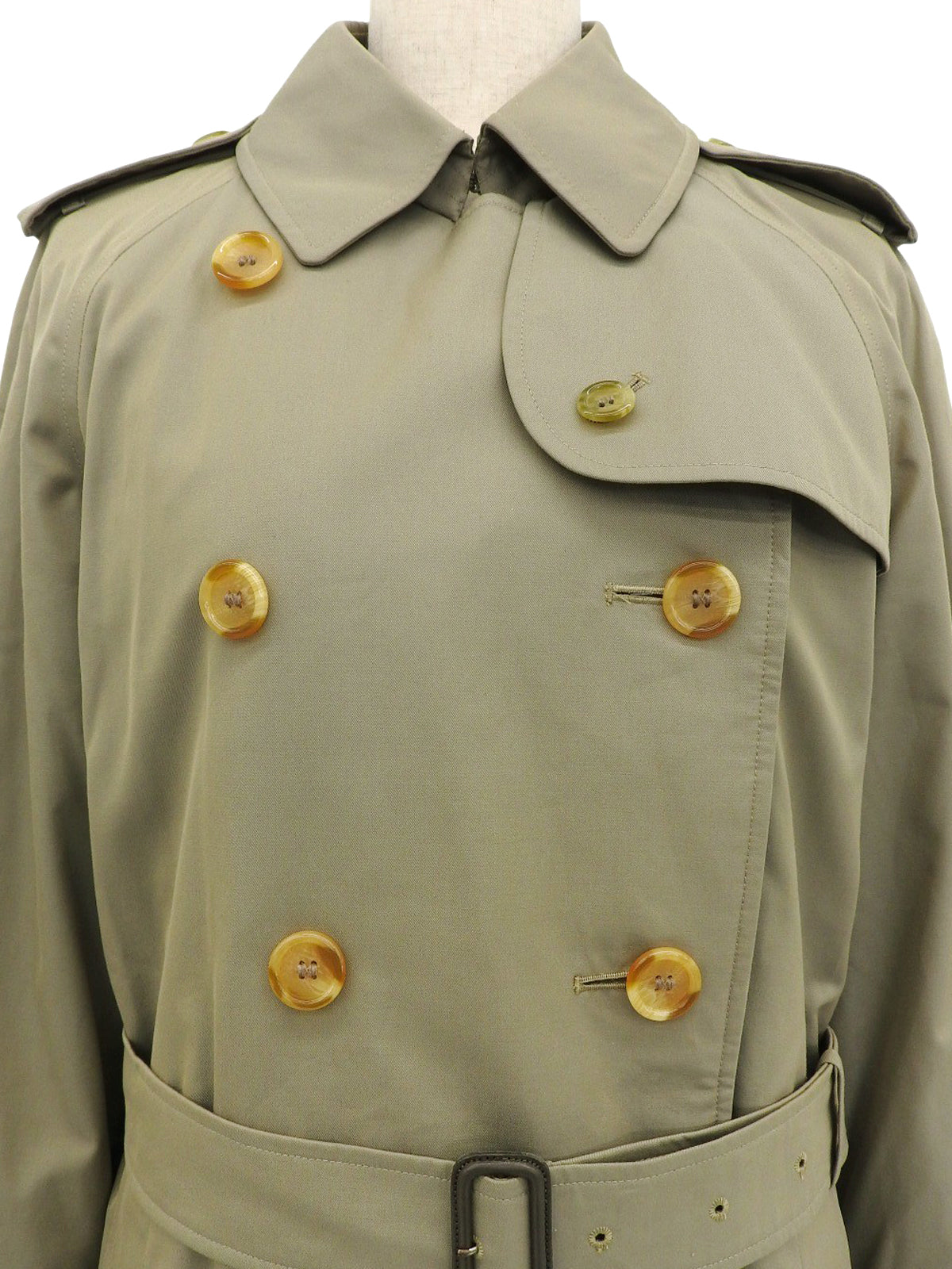 ノバチェックライニングトレンチコー カーキ