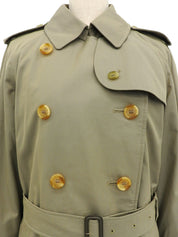 ノバチェックライニングトレンチコー カーキ