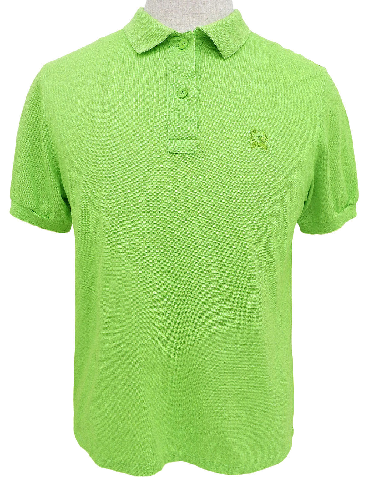 ロゴ刺繍ポロシャツ イエローグリーン