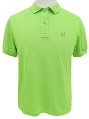 ロゴ刺繍ポロシャツ イエローグリーン