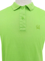 ロゴ刺繍ポロシャツ イエローグリーン