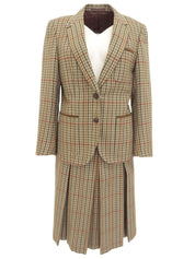 ウールチェックパターンセットアップ ベージュ/マルチ