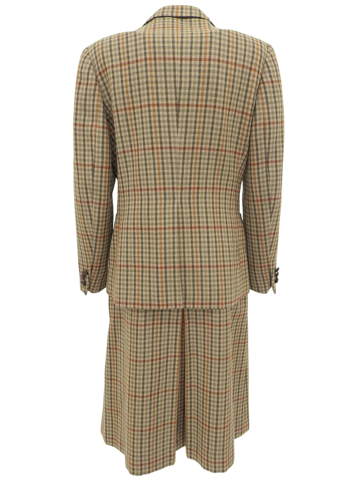 ウールチェックパターンセットアップ ベージュ/マルチ