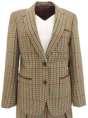 ウールチェックパターンセットアップ ベージュ/マルチ