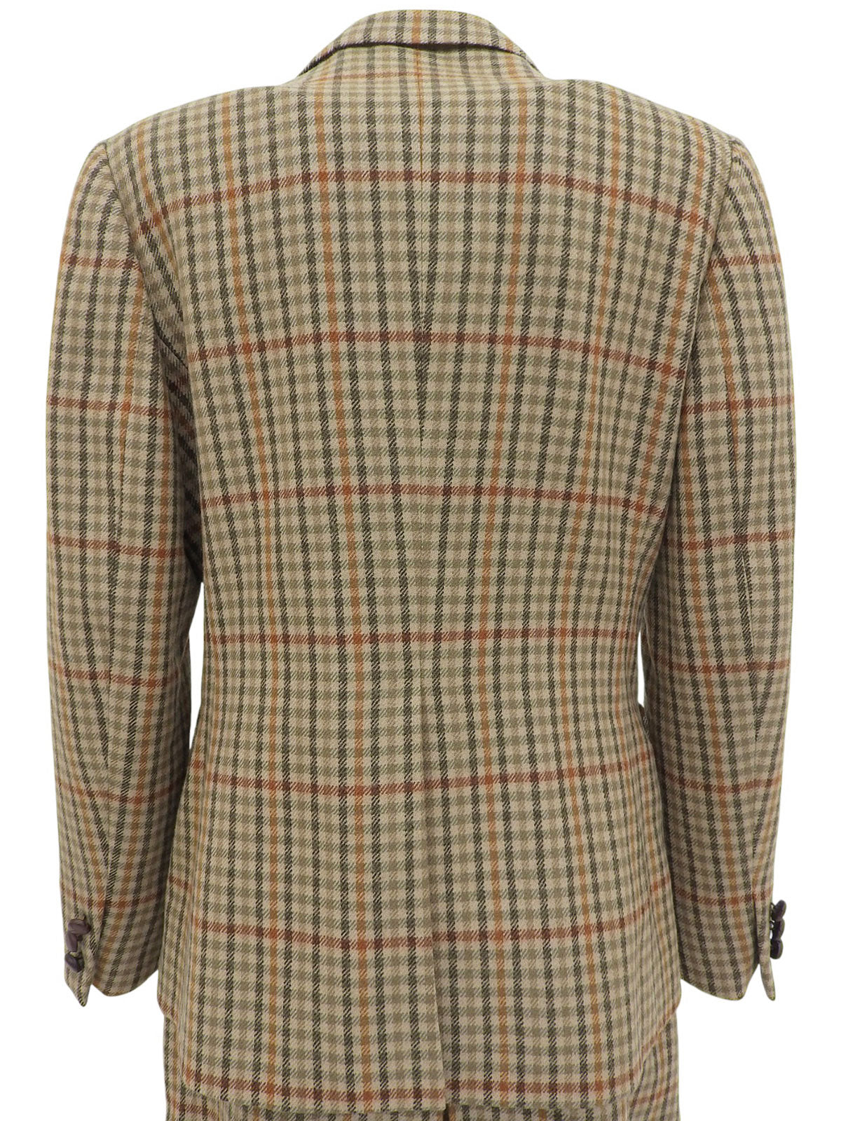 ウールチェックパターンセットアップ ベージュ/マルチ