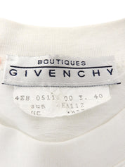 Studded Logo Design Half Sleeve Top in White